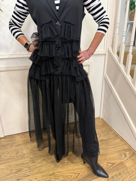 Malissa J - WF2738 - Mesh bottom waistcoat/dress