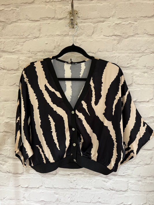 ARIA - Satin printed bomber jacket - Zebra