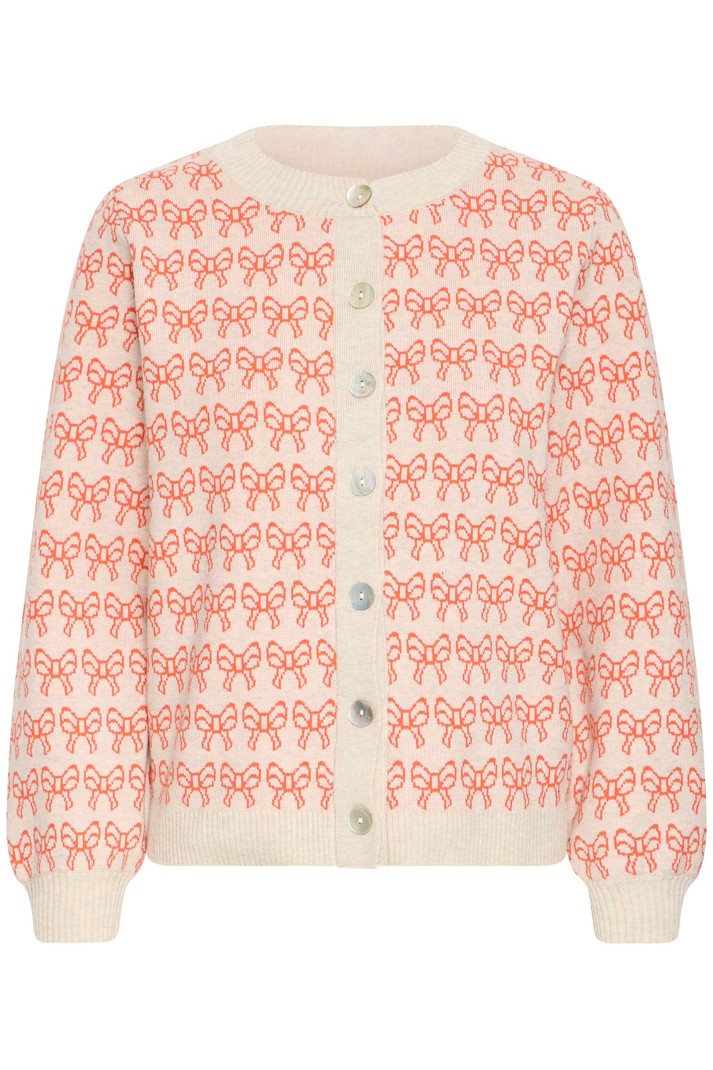 ICHI - BRIELLE CA3 - Bow print knitted cardigan