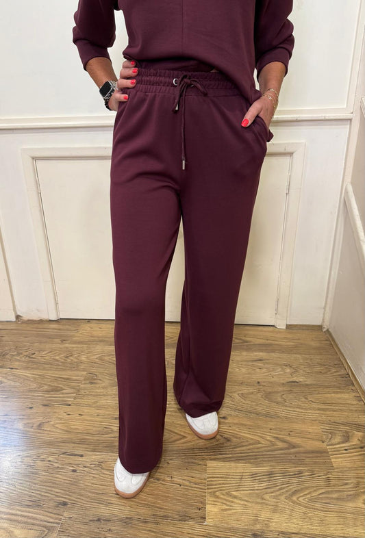 B.Young - PUSTI - Wide leg jogger - Burgundy
