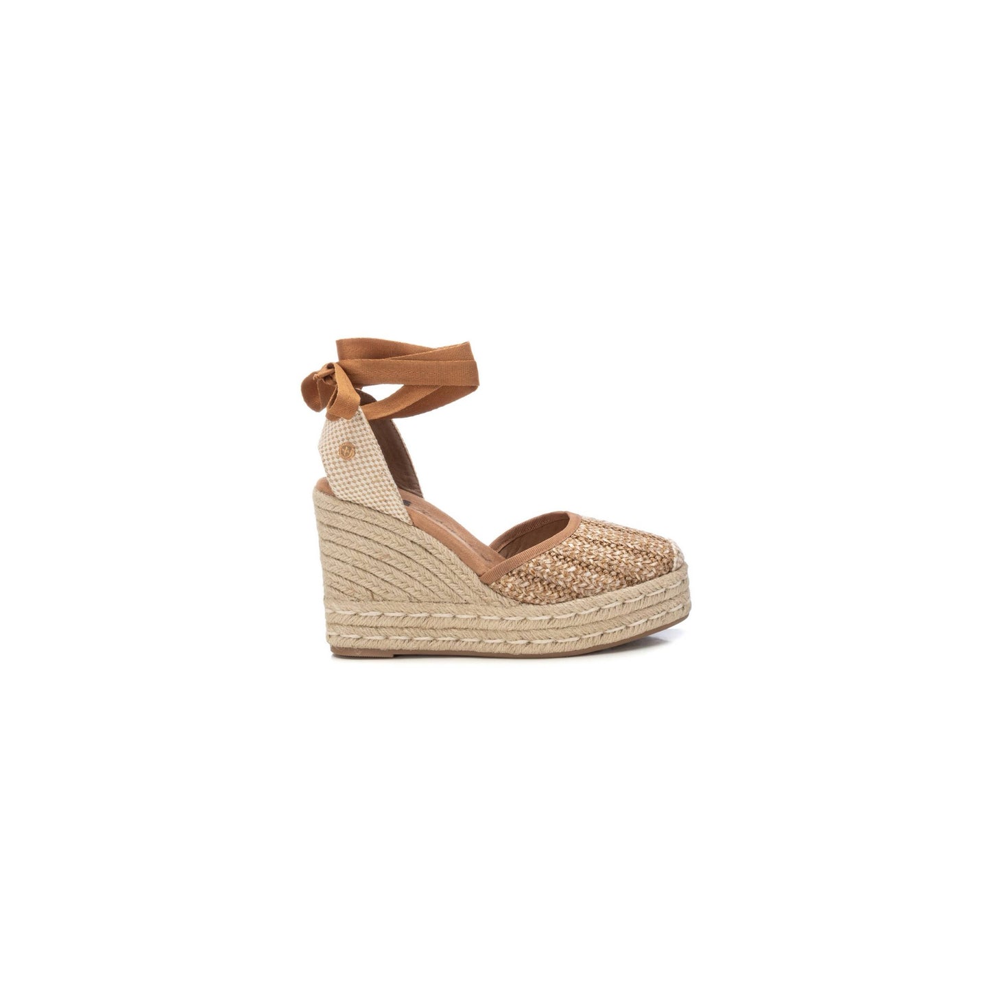 XTI - 143951 - Tie ankle hessian wedge