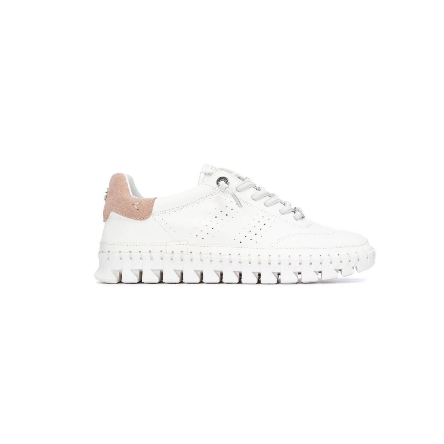 Carmela - 163107 - Soft leather sawtooth style sole trainers