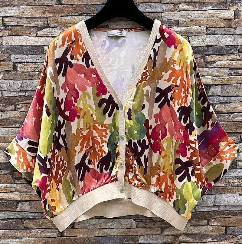 ARIA - Printed satin bomber/top