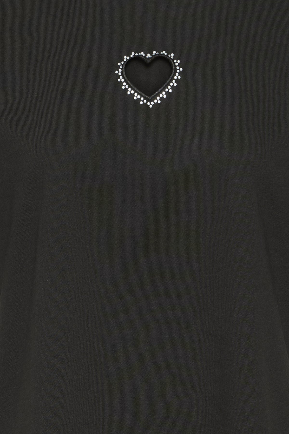 ICHI - PETRO - Cut out oversized heart t.shirt with diamanté detail