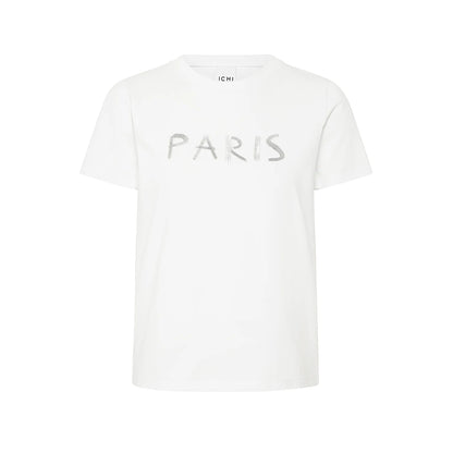 ICHI - CAMINO - Paris sequin slogan t.shirt
