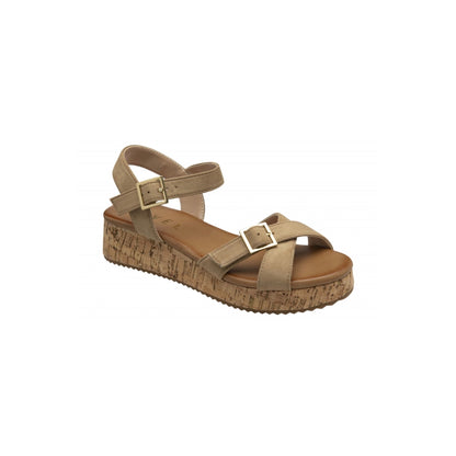 Ravel - EALS - Beige Eals Flatform Ankle Strap Sandals