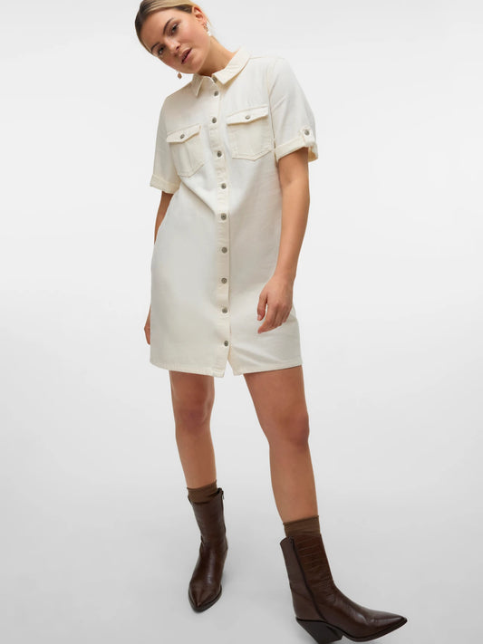 Vero Moda - JENNIE - Short sleeve denim dress
