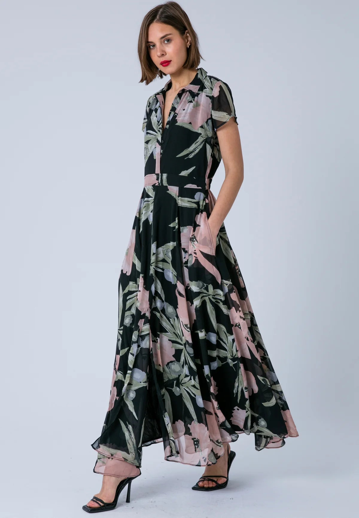 Religion - AVA - Floral shirt dress