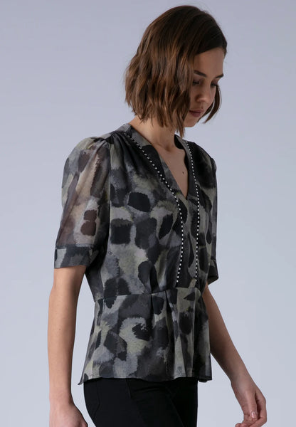 Religion - VIOLET - Printed peplum top