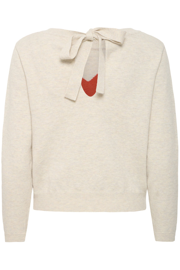 ICHI - BRIELLE LS3 - Heart front knit with tie back detail