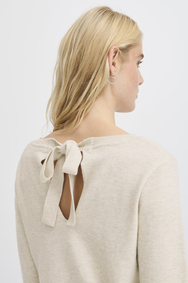 ICHI - BRIELLE LS3 - Heart front knit with tie back detail