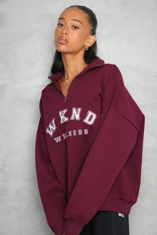 WkndGirl - 2838 - Wellness half zip sweater