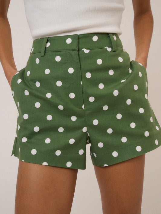 Nobody’s Child - Green Polka Dot Tailored Shorts
