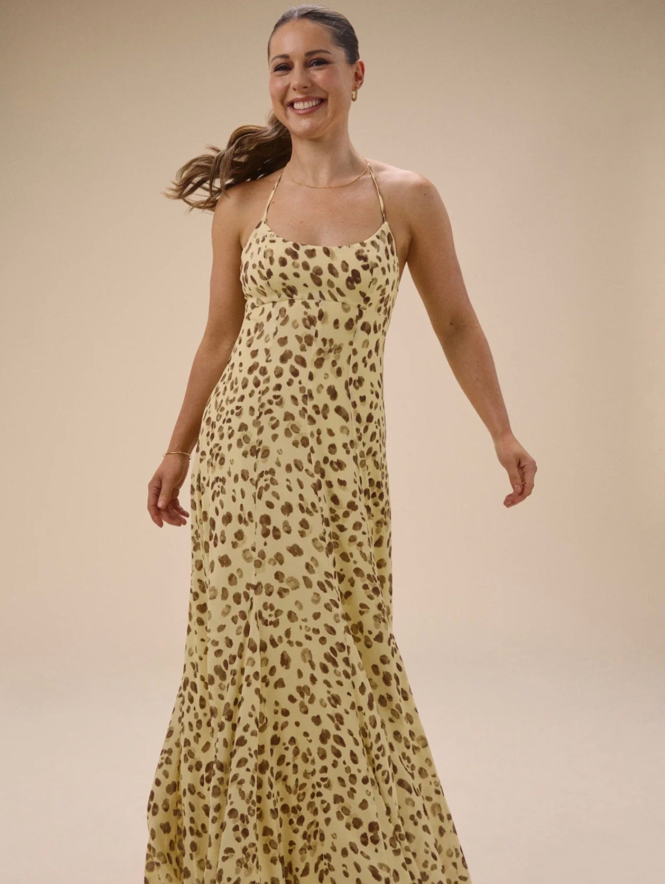 Nobody’s Child - KIKI - Butter Yellow Leopard Print Maxi Dress
