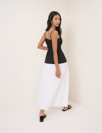 Nobody’s Child - ALINA - Black And White Drop Waist Midi Dress