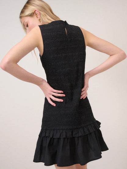 Nobody’s Child - HENLEY - Black Shirred Mini Dress