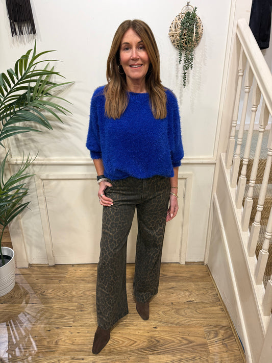 LEELIE - Leopard print wide jeans