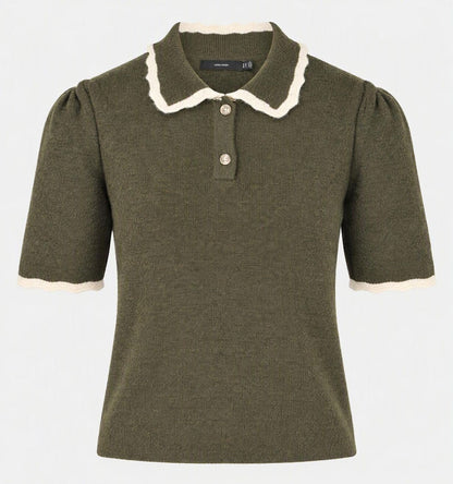 Vero Moda - ELLA - Short sleeve collared knit