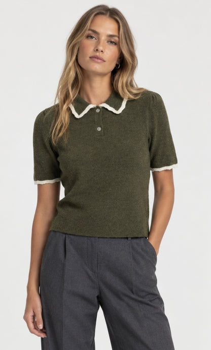 Vero Moda - ELLA - Short sleeve collared knit