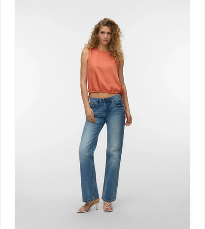 Vero Moda - MIRA - Satin drawstring bottom top