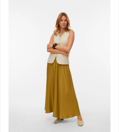 Vero Moda - MIRA - Satin feel ankle length skirt