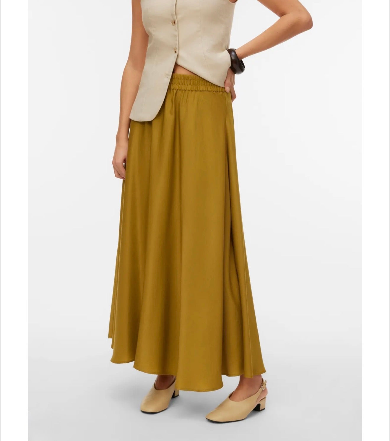 Vero Moda - MIRA - Satin feel ankle length skirt