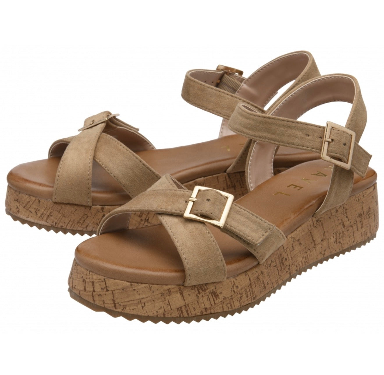 Ravel - EALS - Beige Eals Flatform Ankle Strap Sandals