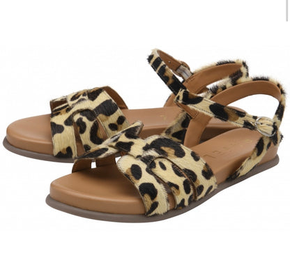 Ravel - KELD - Leopard-Print Leather Keld Flat Slingback Sandals