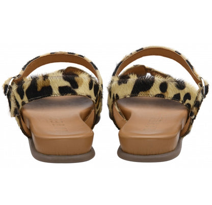 Ravel - KELD - Leopard-Print Leather Keld Flat Slingback Sandals