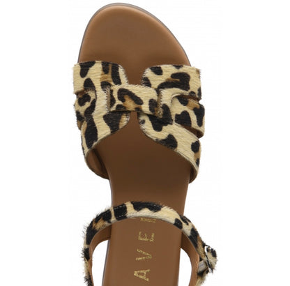 Ravel - KELD - Leopard-Print Leather Keld Flat Slingback Sandals