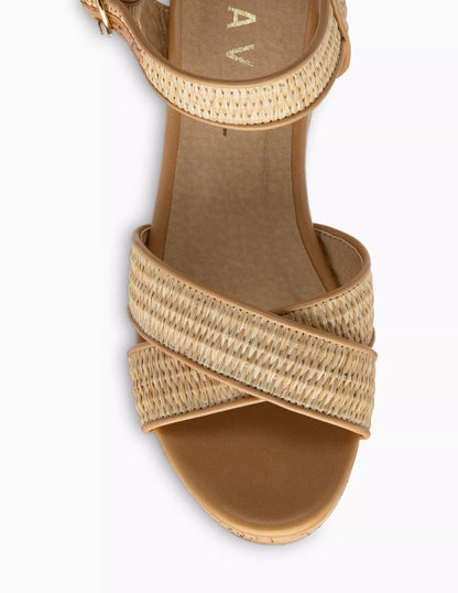 Ravel - GHENT - Tan Ghent Block Heeled Open-Toe Sandals