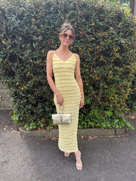 VALENTINA - Ruffle fitted midaxi dress