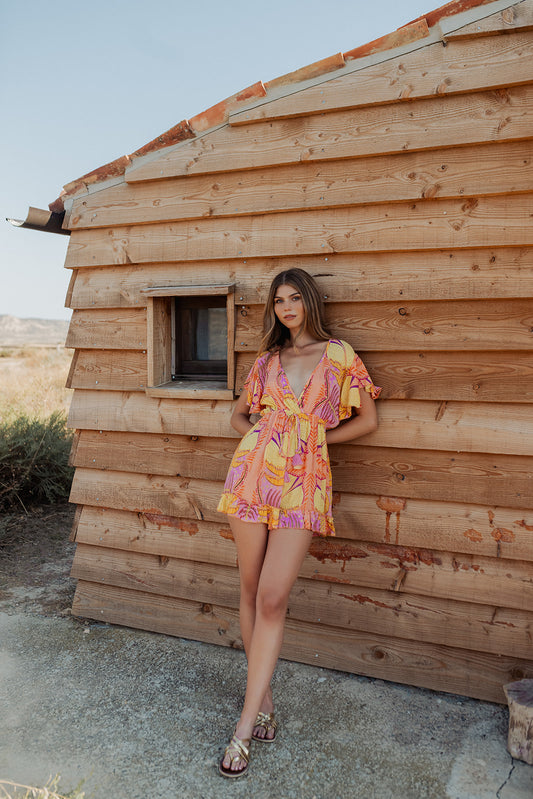 Piti Cuiti - L323 - Marrakech printed playsuit