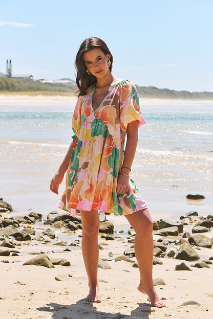 Jaase - PETAL - V.Neck floaty a.line dress