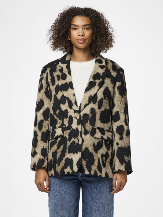 PIECES - DEMI - Leopard brushed blazer