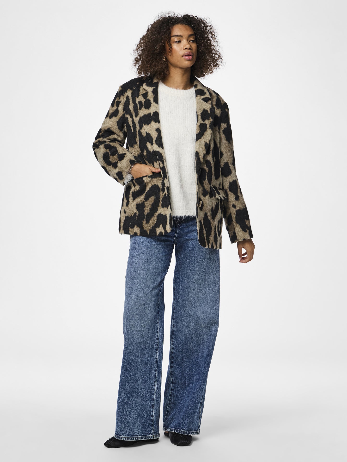 PIECES - DEMI - Leopard brushed blazer