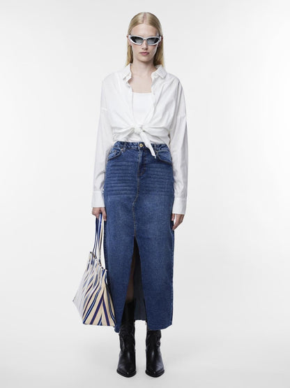 Pieces - JESSIE - Denim midaxi skirt