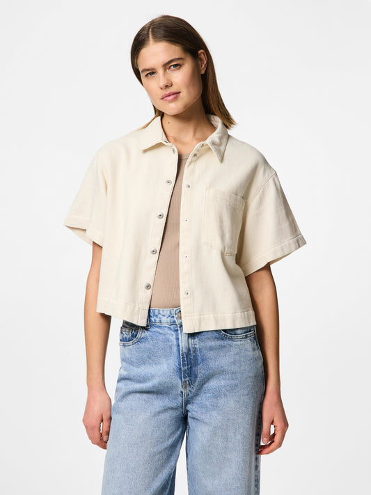 PIECES - SAVANNA - Twill short sleeve jacket