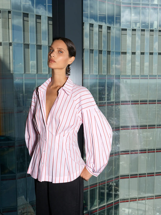 French Connection - 72ZAQ - Cambria Dobby Pleat Stripe Shirt