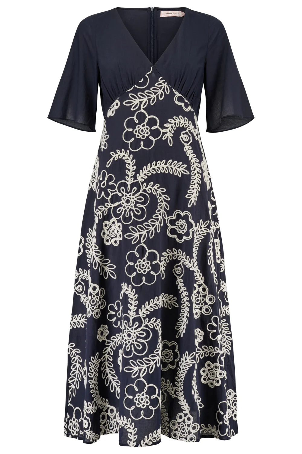 Traffic People - BLYTHE - V.Neck embroidered midi dress