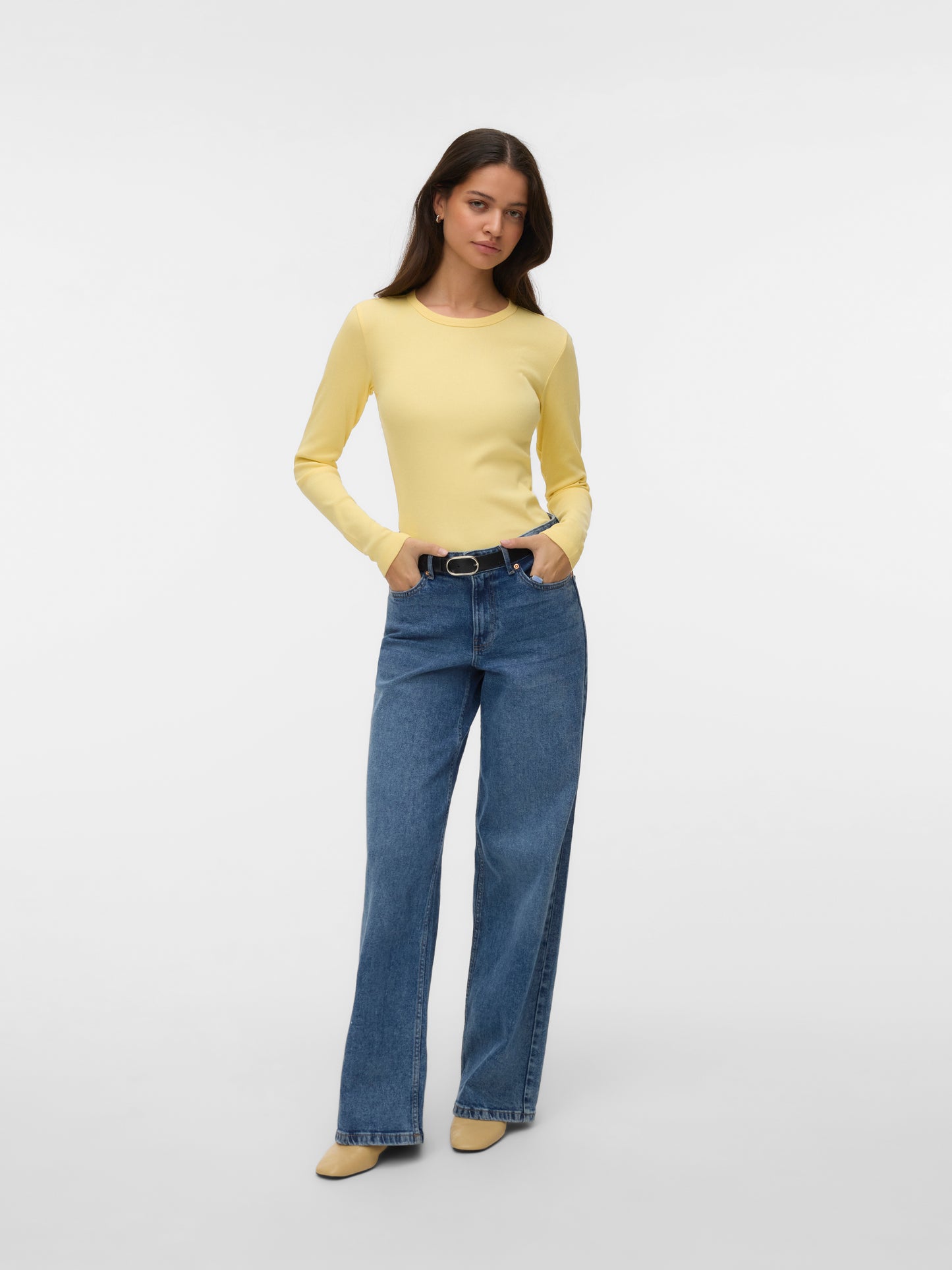 Vero Moda - CHLOE - Ribbed long sleeve basic top