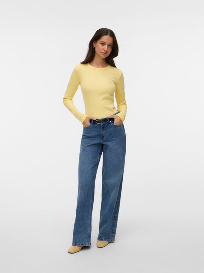 Vero Moda - CHLOE - Ribbed long sleeve basic top