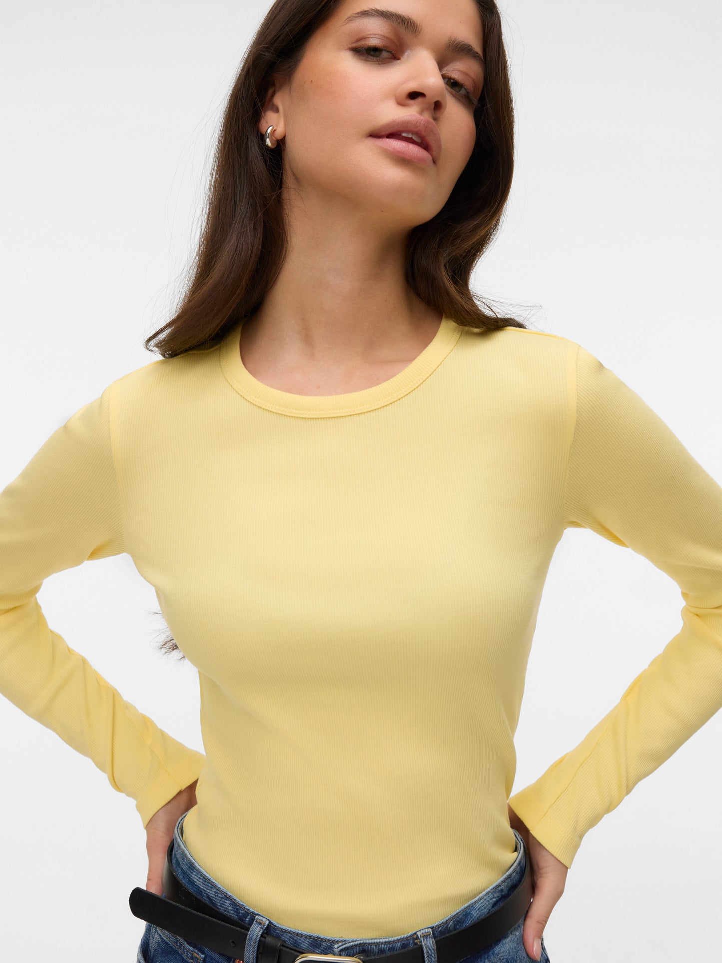 Vero Moda - CHLOE - Ribbed long sleeve basic top