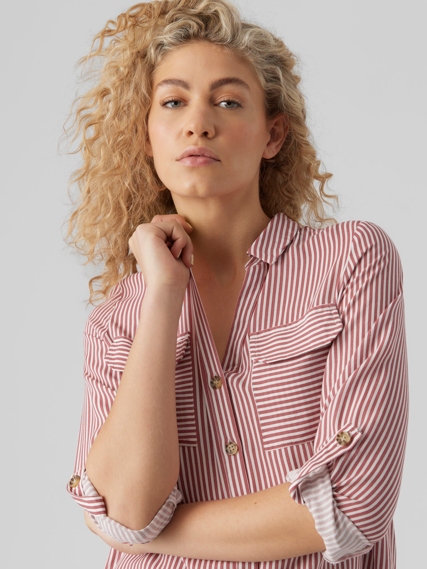 Vero Moda - BUMPY - Stripe front pocket shirt