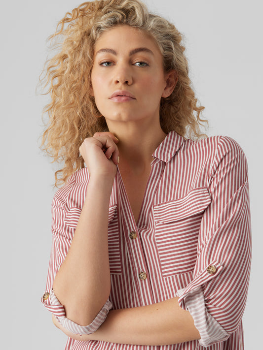 Vero Moda - BUMPY - Stripe front pocket shirt