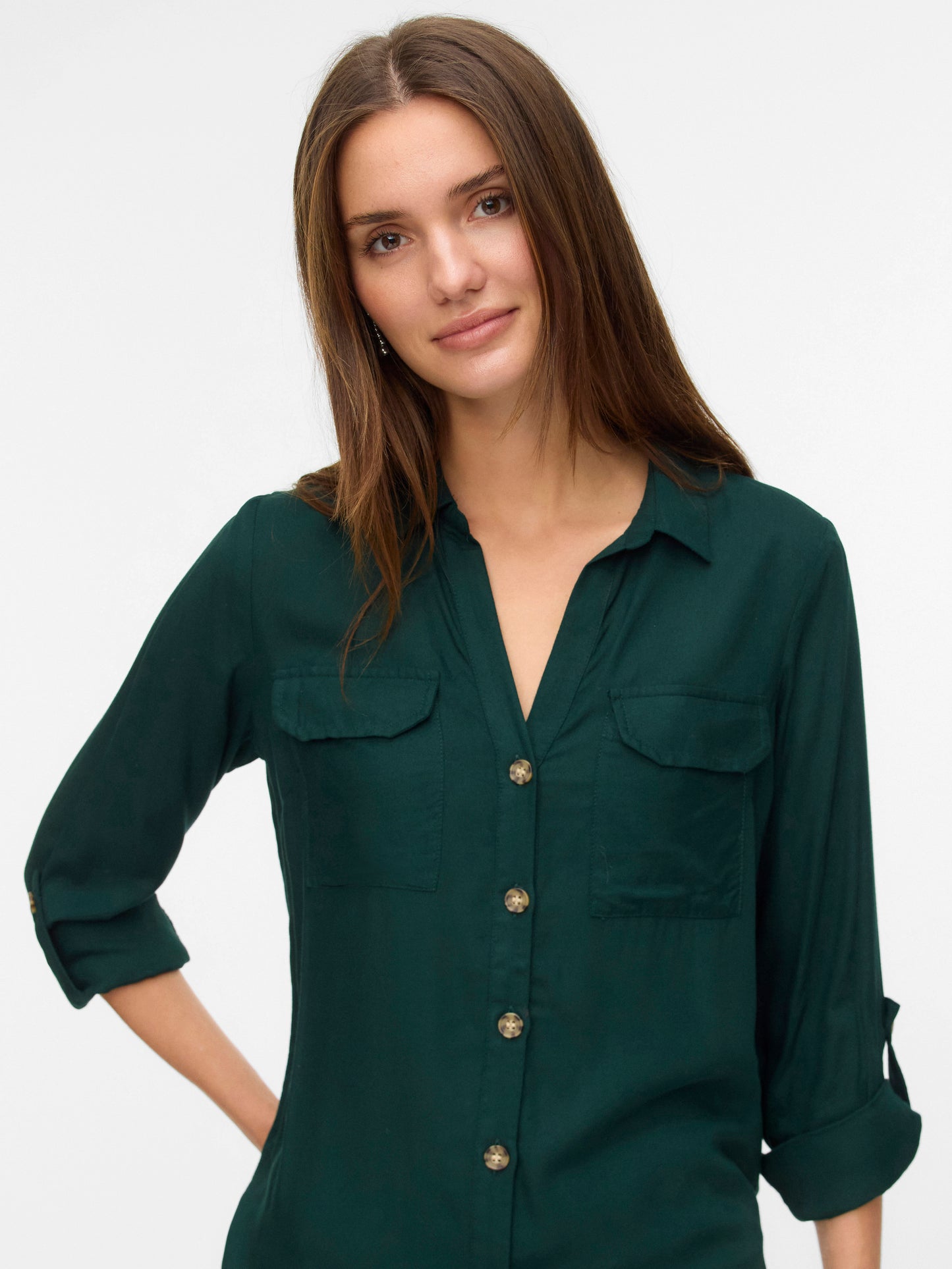 Vero Moda - BUMPY - Front pocket plain shirt