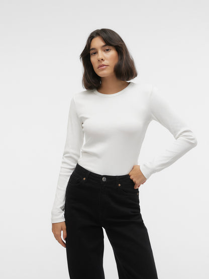 Vero Moda - CHLOE - Ribbed long sleeve basic top
