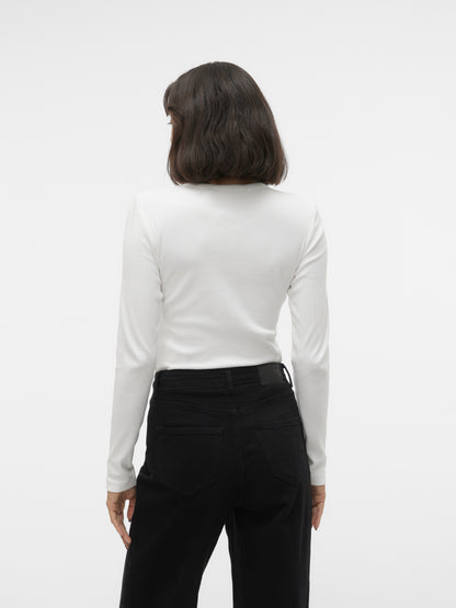 Vero Moda - CHLOE - Ribbed long sleeve basic top