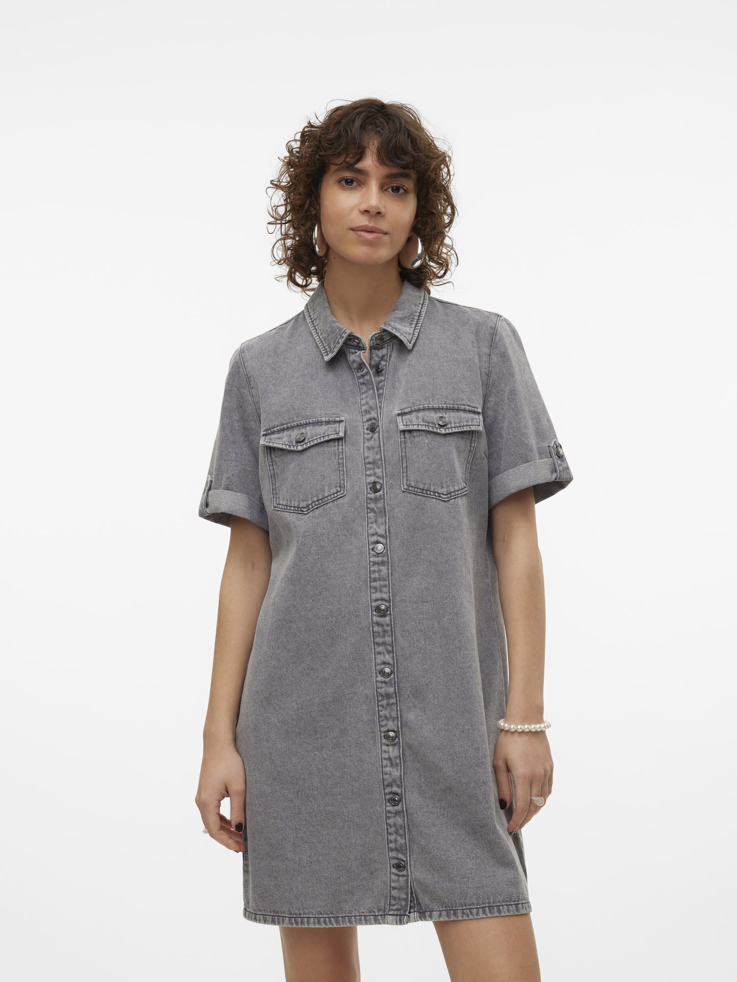 Vero Moda - JENNIE - Short sleeve denim dress