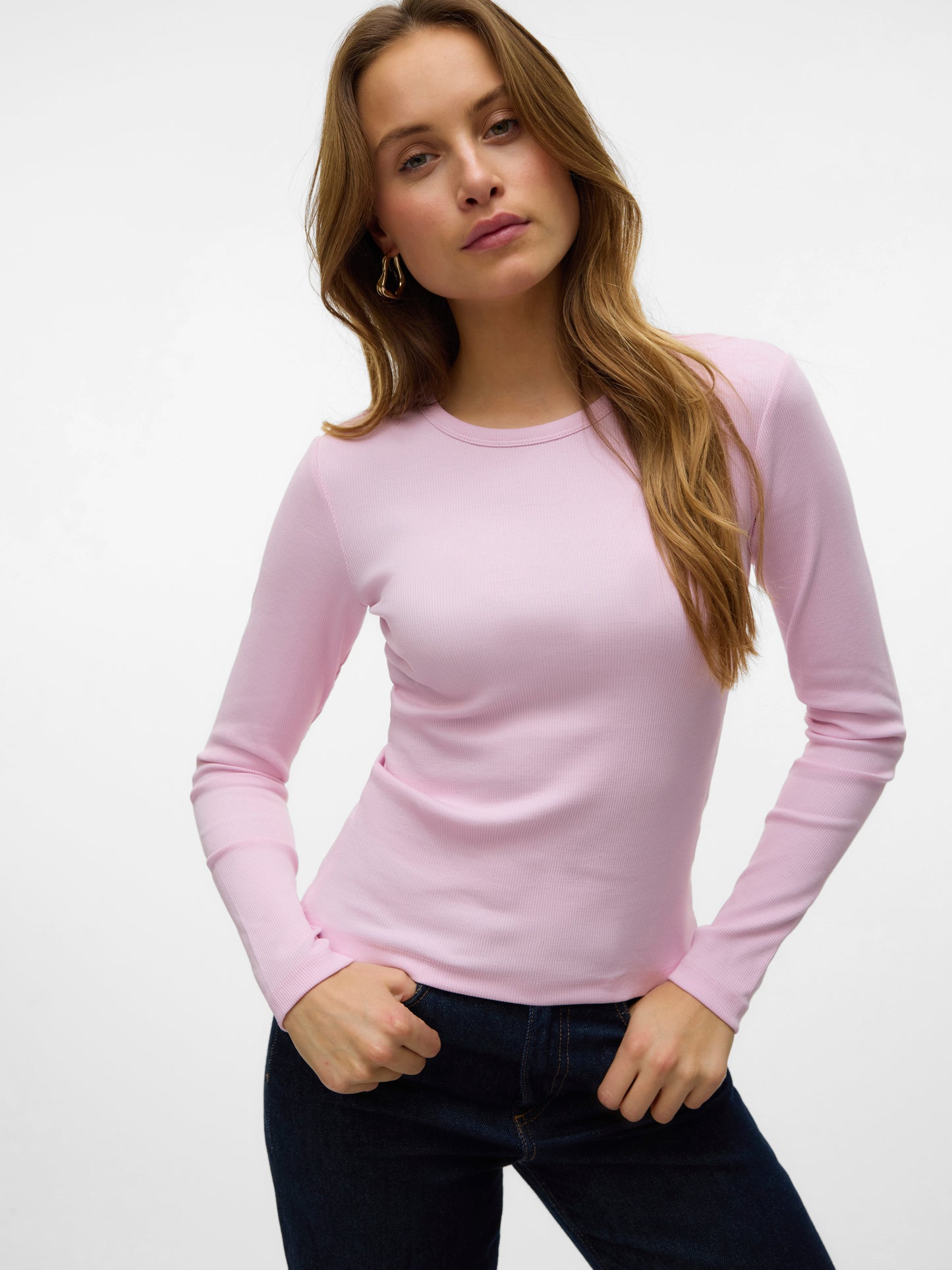 Vero Moda - CHLOE - Ribbed long sleeve basic top